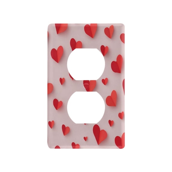 Light Switch Cover Switch Plate Outlet Cover Plug Cover for Electrical Duplex Outlets Red Paper Hearts