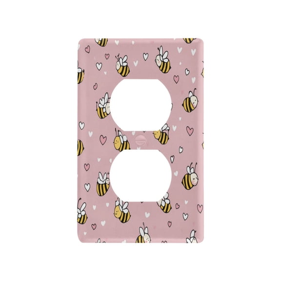 Light Switch Cover Switch Plate Outlet Cover Plug Cover for Electrical Duplex Outlets Small Heart and Bee Patterns