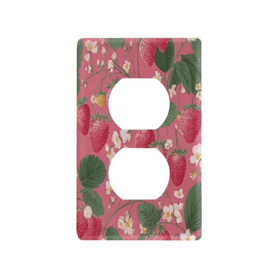 Light Switch Cover Switch Plate Outlet Cover Plug Cover for Electrical Duplex Outlets Strawberries and Green Leaves