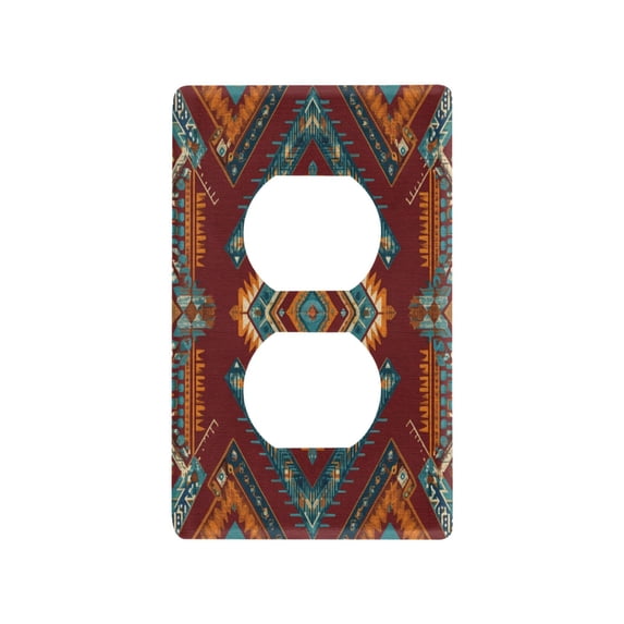 Light Switch Cover Switch Plate Outlet Cover Plug Cover for Electrical Duplex Outlets Vibrant Tribal Pattern