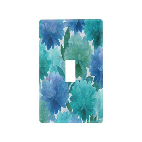 Light Switch Cover Switch Plate Outlet Cover Plug Cover for Electrical Toggle Switch Blue-green Flowers