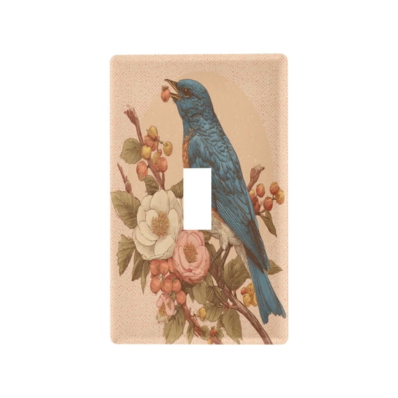 Light Switch Cover Switch Plate Outlet Cover Plug Cover for Electrical Toggle Switch Bluebird on Elegant Branch