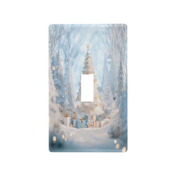 Light Switch Cover Switch Plate Outlet Cover Plug Cover for Electrical Toggle Switch Christmas Tree in The Snow