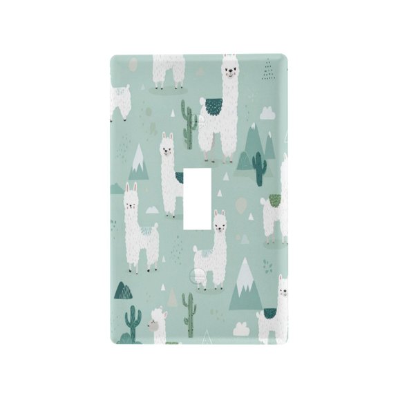 Light Switch Cover Switch Plate Outlet Cover Plug Cover for Electrical Toggle Switch Cute Cartoon Llama Pattern