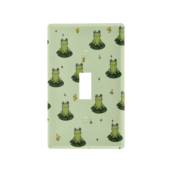 Light Switch Cover Switch Plate Outlet Cover Plug Cover for Electrical Toggle Switch Cute Frogs on Lily Pads
