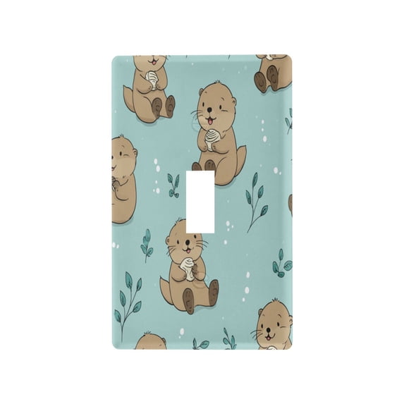 Light Switch Cover Switch Plate Outlet Cover Plug Cover for Electrical Toggle Switch Cute Otter Pattern