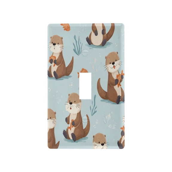 Light Switch Cover Switch Plate Outlet Cover Plug Cover for Electrical Toggle Switch Cute Otters in Various Poses