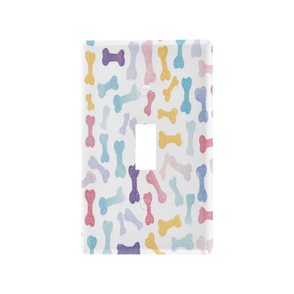 Light Switch Cover Switch Plate Outlet Cover Plug Cover for Electrical Toggle Switch Cute Pastel Dog Bone Pattern
