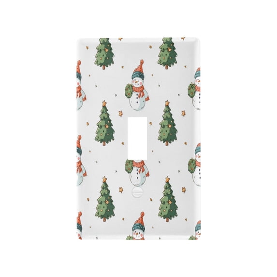 Light Switch Cover Switch Plate Outlet Cover Plug Cover for Electrical Toggle Switch Cute Snowman and Christmas Tree
