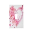 thumbnail image 1 of Light Switch Cover Switch Plate Outlet Cover Plug Cover for Electrical Toggle Switch Floral Heart with Pink Glitter, 1 of 6