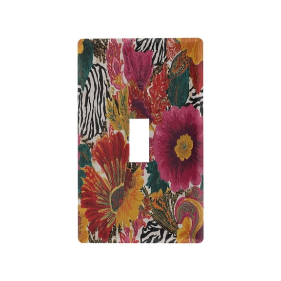 Light Switch Cover Switch Plate Outlet Cover Plug Cover for Electrical Toggle Switch Flowers and Zebra Print