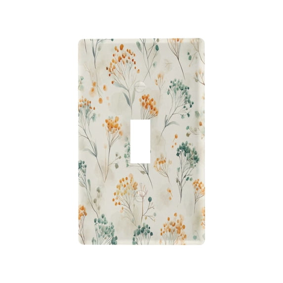 Light Switch Cover Switch Plate Outlet Cover Plug Cover for Electrical Toggle Switch Green and Orange Small Flowers