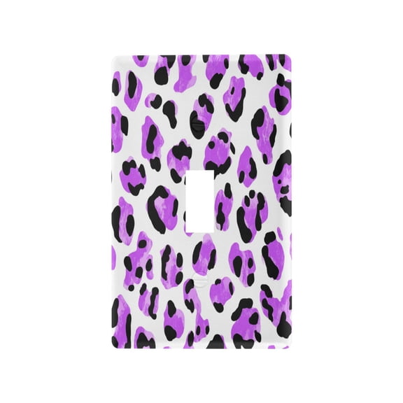 Light Switch Cover Switch Plate Outlet Cover Plug Cover for Electrical Toggle Switch Neon Purple Leopard Print
