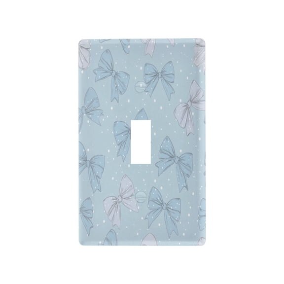 Light Switch Cover Switch Plate Outlet Cover Plug Cover for Electrical Toggle Switch Pastel Blue Bows and Dots