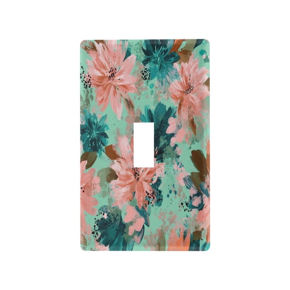 Light Switch Cover Switch Plate Outlet Cover Plug Cover for Electrical Toggle Switch Pink Abstract Floral Patterns
