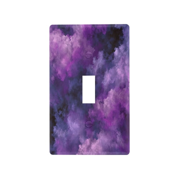 Light Switch Cover Switch Plate Outlet Cover Plug Cover for Electrical Toggle Switch Purple and Black Tie-dye Texture