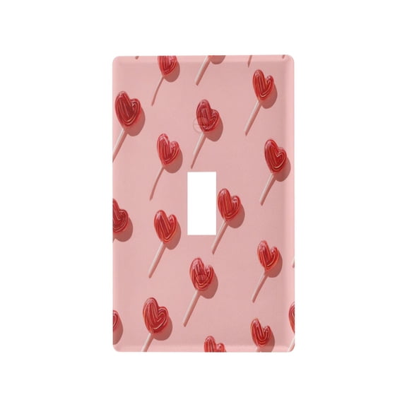 Light Switch Cover Switch Plate Outlet Cover Plug Cover for Electrical Toggle Switch Red Heart-shaped Lollipops