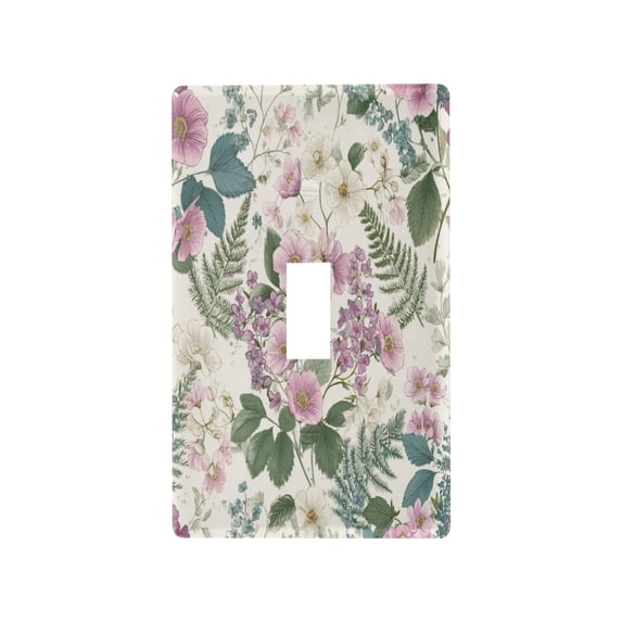 Light Switch Cover Switch Plate Outlet Cover Plug Cover for Electrical Toggle Switch Retro Pink Flowers Pattern
