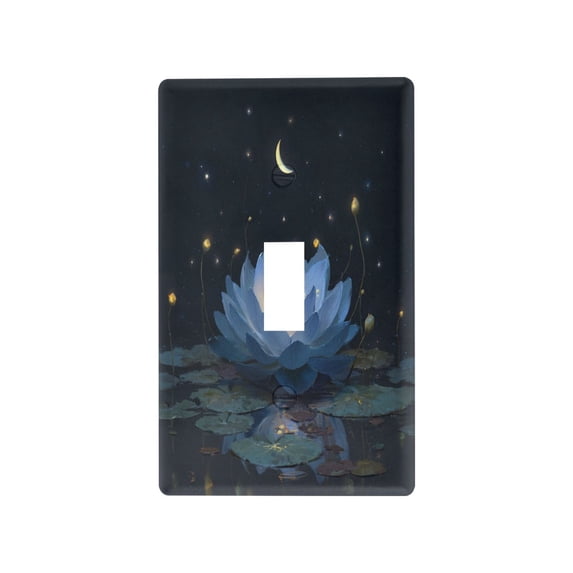 Light Switch Cover Switch Plate Outlet Cover Plug Cover for Electrical Toggle Switch Serene Blue Lotus Flower