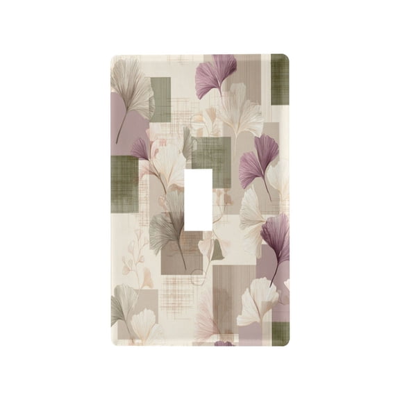 Light Switch Cover Switch Plate Outlet Cover Plug Cover for Electrical Toggle Switch Squares and Ginkgo Leaves Pattern