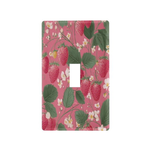 Light Switch Cover Switch Plate Outlet Cover Plug Cover for Electrical Toggle Switch Strawberries and Green Leaves