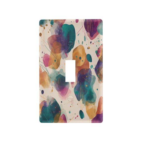 Light Switch Cover Switch Plate Outlet Cover Plug Cover for Electrical Toggle Switch Teal and Orange Abstract Shapes
