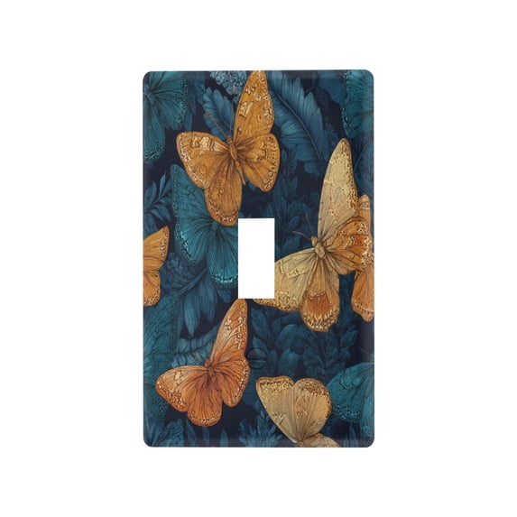 Light Switch Cover Switch Plate Outlet Cover Plug Cover for Electrical Toggle Switch Teal and Orange Butterflies