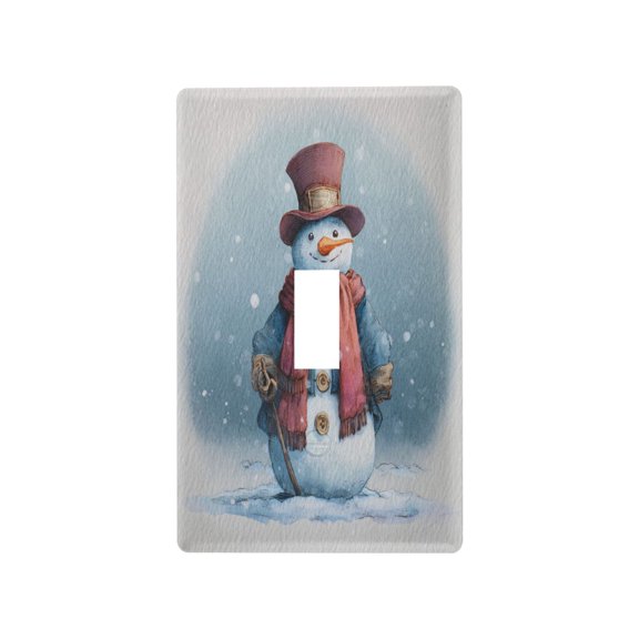 Light Switch Cover Switch Plate Outlet Cover Plug Cover for Electrical Toggle Switch Watercolor-style Snowman Pattern