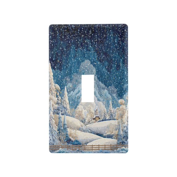 Light Switch Cover Switch Plate Outlet Cover Plug Cover for Electrical Toggle Switch Winter Fairyland Scene