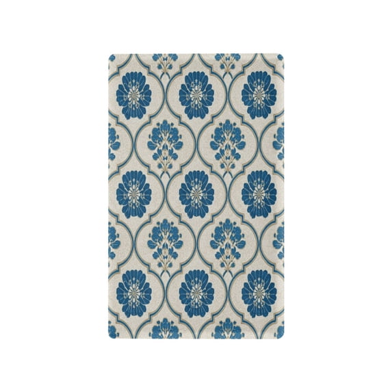 Light Switch Cover Switch Plate Outlet Cover Plug Cover for Electrical Unused Outlet Cover Blue Symmetrical Floral Pattern