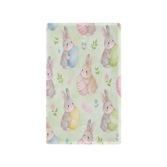 Light Switch Cover Switch Plate Outlet Cover Plug Cover for Electrical Unused Outlet Cover Cute Bunny Holding Easter Egg