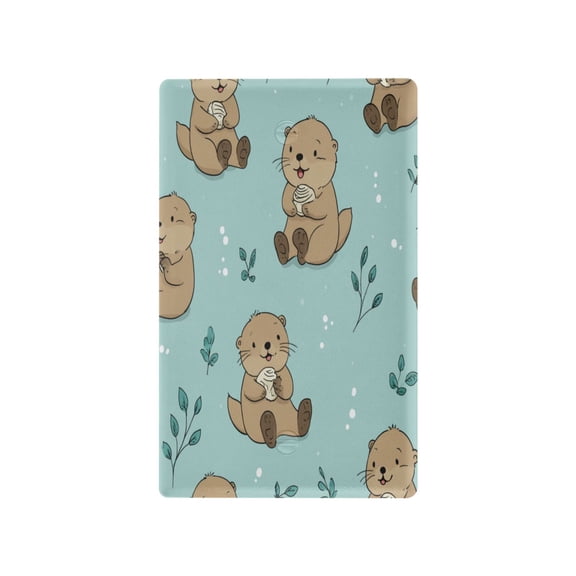 Light Switch Cover Switch Plate Outlet Cover Plug Cover for Electrical Unused Outlet Cover Cute Otter Pattern