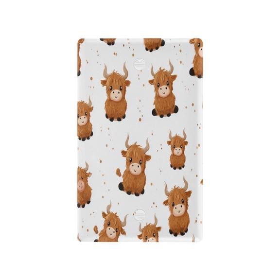 Light Switch Cover Switch Plate Outlet Cover Plug Cover for Electrical Unused Outlet Cover Cute Yaks Cow Pattern