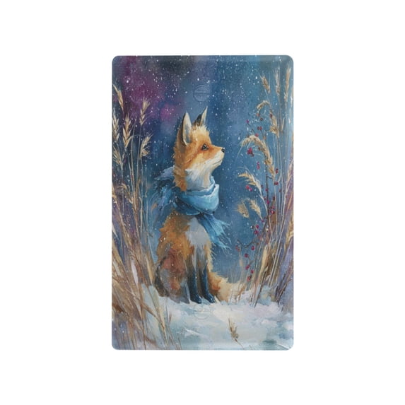 Light Switch Cover Switch Plate Outlet Cover Plug Cover for Electrical Unused Outlet Cover Fox Wearing Blue Scarf