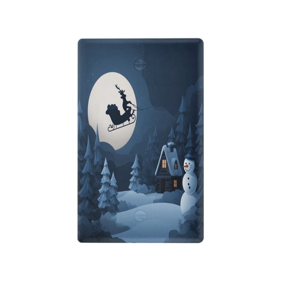 Light Switch Cover Switch Plate Outlet Cover Plug Cover for Electrical Unused Outlet Cover Mysterious Christmas Night Scene
