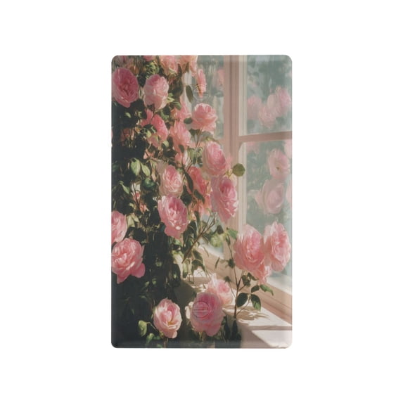 Light Switch Cover Switch Plate Outlet Cover Plug Cover for Electrical Unused Outlet Cover Pink Rose Bushes