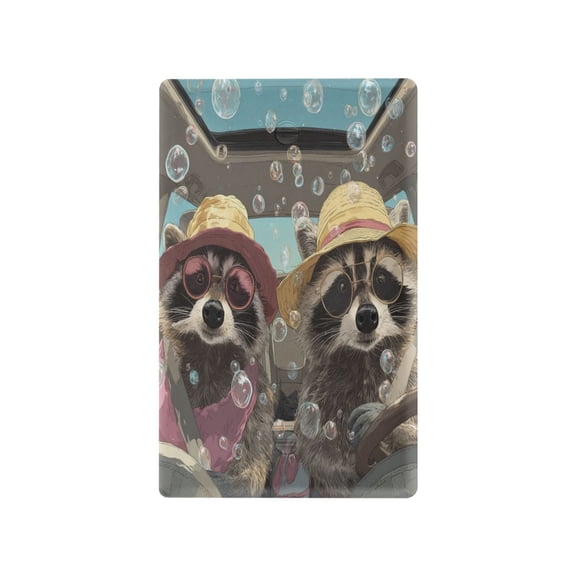 Light Switch Cover Switch Plate Outlet Cover Plug Cover for Electrical Unused Outlet Cover Raccoons Wearing Sun Hats