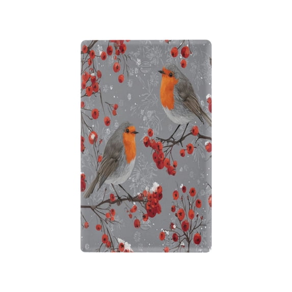 Light Switch Cover Switch Plate Outlet Cover Plug Cover for Electrical Unused Outlet Cover Red Berries and Robin Birds