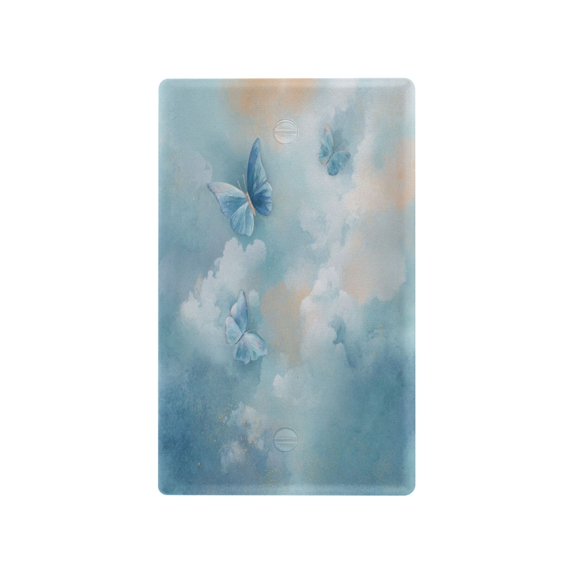 Light Switch Cover Switch Plate Outlet Cover Plug Cover for Electrical Unused Outlet Cover Watercolor Blue Butterflies