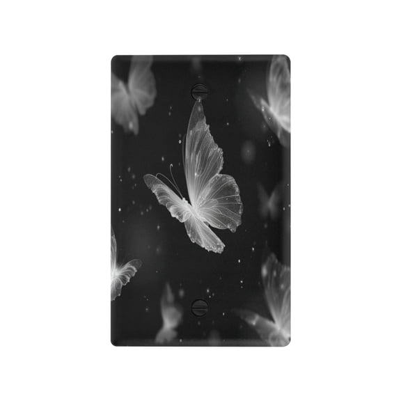 Light Switch Cover Switch Plate Outlet Cover Plug Cover for Electrical Unused Outlet Cover White Glowing Butterfly
