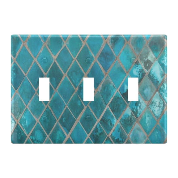 Light Switch Cover Turquoise Ceramic Mosaic Plates Faceplate Decorative Switch Plate for Bedroom Home Decor