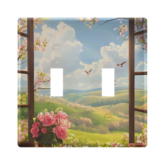 Light Switch Cover View Outside The Window Plates Faceplate Decorative Switch Plate for Bedroom Home Decor