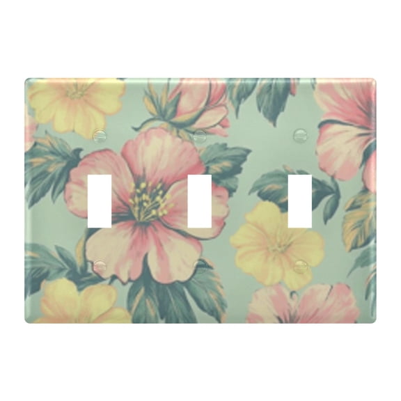 Light Switch Cover Vintage Style Flowers Plates Faceplate Decorative Switch Plate for Bedroom Home Decor