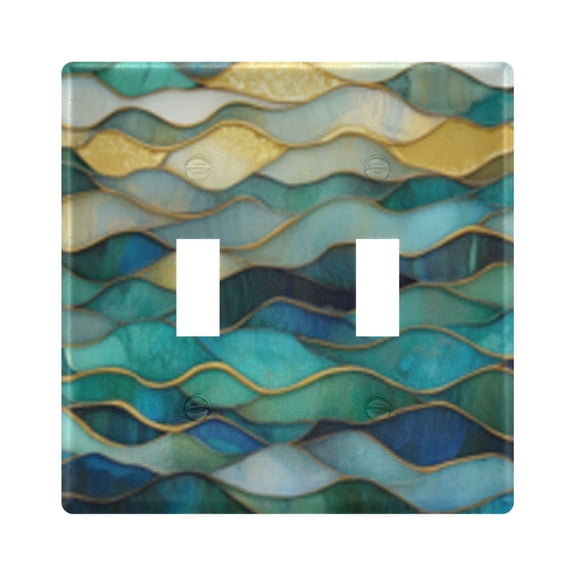 Light Switch Cover Wavy Ocean Design Plates Faceplate Decorative Switch Plate for Bedroom Home Decor