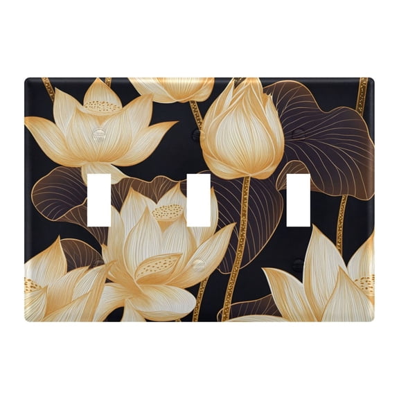 Light Switch Cover White Lotus Plates Faceplate Decorative Switch Plate for Bedroom Home Decor
