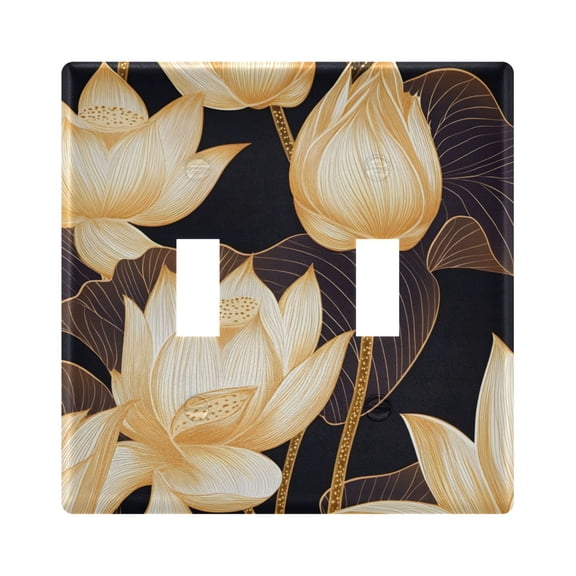 Light Switch Cover White Lotus Plates Faceplate Decorative Switch Plate for Bedroom Home Decor