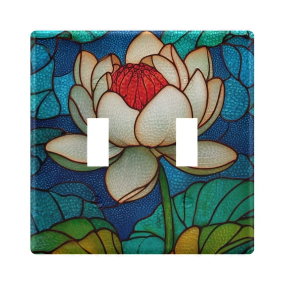 Light Switch Cover White Lotus Plates Faceplate Decorative Switch Plate for Bedroom Home Decor