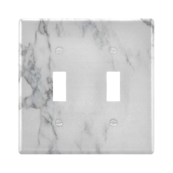 Light Switch Cover White Marble Texture Plates Faceplate Decorative Switch Plate for Bedroom Home Decor