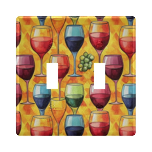 Light Switch Cover Wine Glass Plates Faceplate Decorative Switch Plate for Bedroom Home Decor