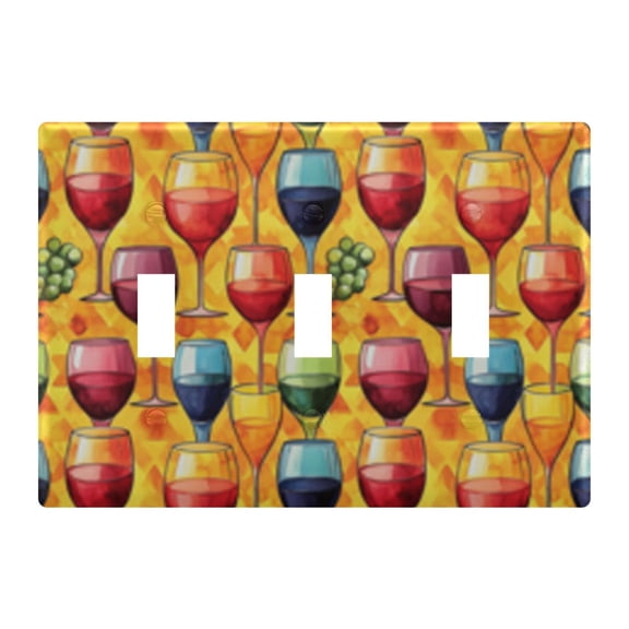 Light Switch Cover Wine Glass Plates Faceplate Decorative Switch Plate for Bedroom Home Decor